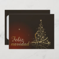 Motivo navideño rojo con dorado árbol de navidad.