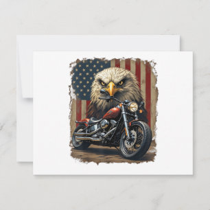 Convite Motocicleta Bandeira EUA Chopper Retro Motociclist