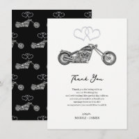 Motocicleta Black & Silver Hearts Biker Obrigado