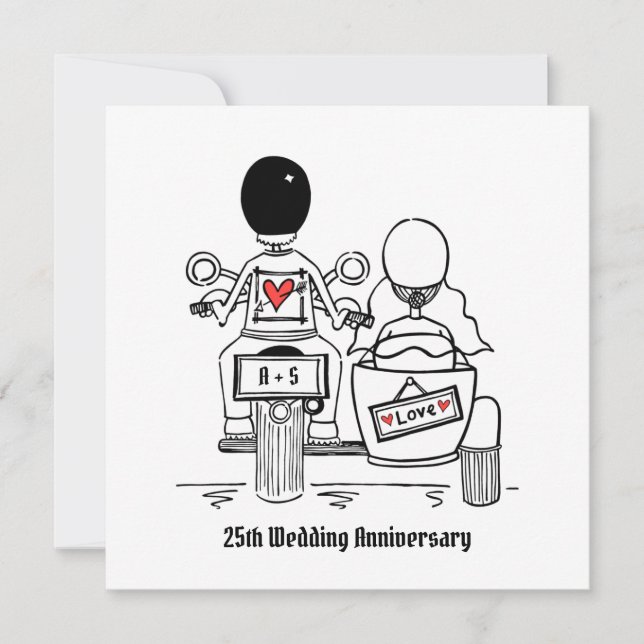 Convite Motocicleta Personalizada & Aniversário de Sidecar (Frente)