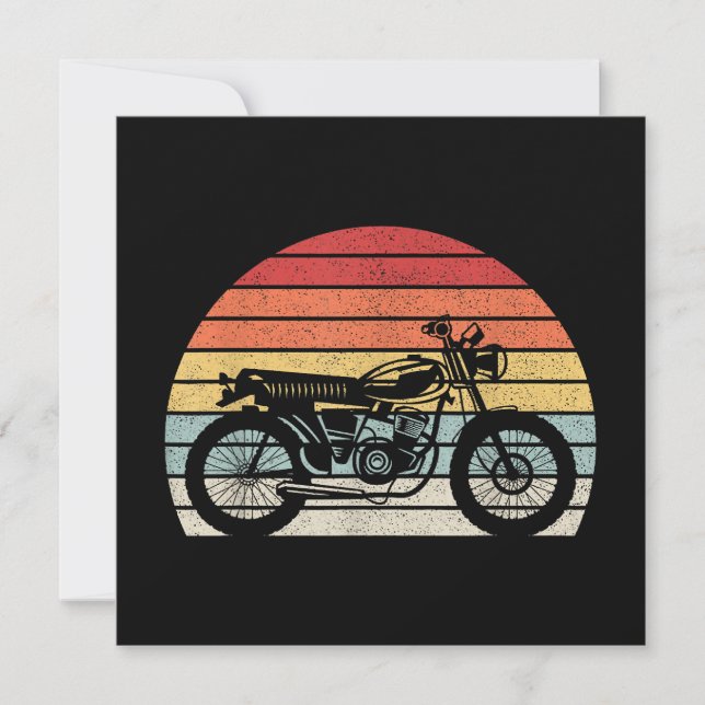 Convite Motocicleta Retro Vintage (Frente)