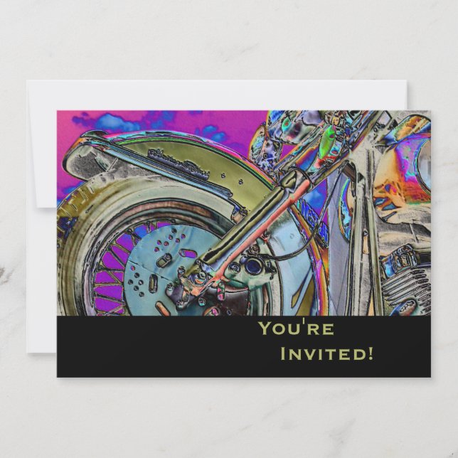 Convite Motociclo Personalizado| aniversário de 40 anos (Frente)