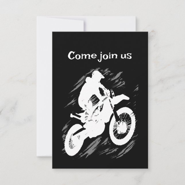 Convite Motocross Competitive Esporte Motocycle Racing (Frente)