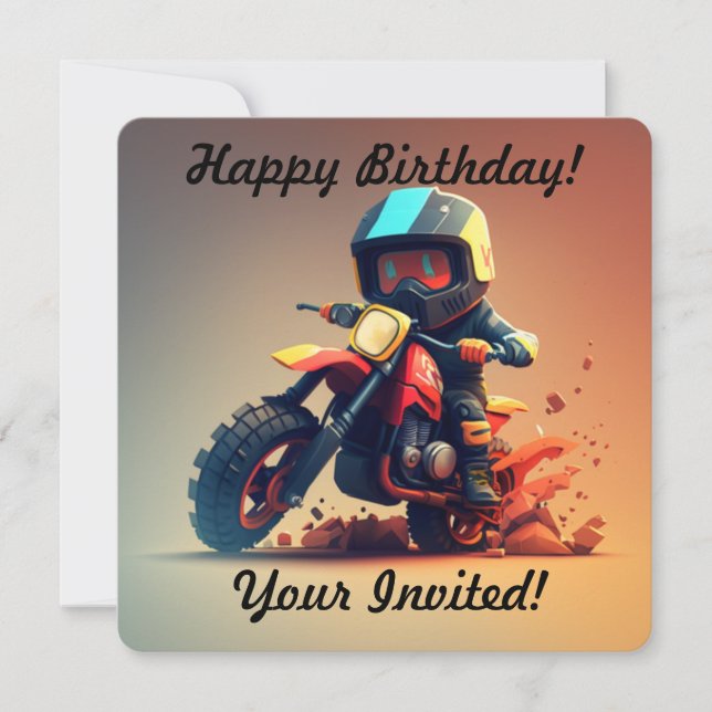 Convite Motocross personalizado (Frente)