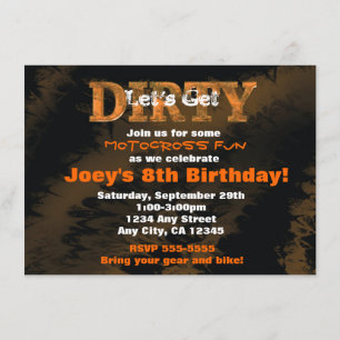 Convite Motocross sujo da raça do funcionamento da lama