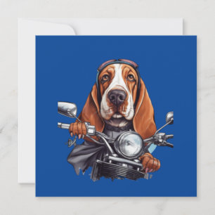 Convite Motoqueiro canino legal, motorista de cão basset h