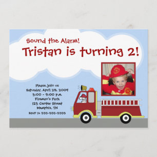 Convite Motor De Fogo De Firecaminhão *Convite De Anivers