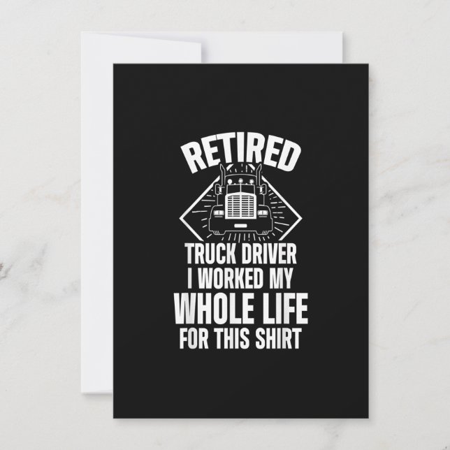 Convite Motorista de Caminhão Aposentado Caminhoneiro para (Frente)