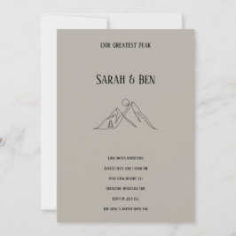 Convite Mountain Wedding Invitation Line Art Adventure