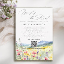Mountain Wildflower Elopement Wedding Announcement