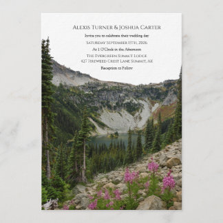 Convite Mountain Wildflower Wedding Invitation