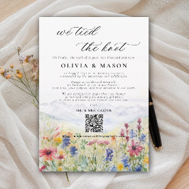 Convite Mountains Wildflowers Meadow Wedding Announcement