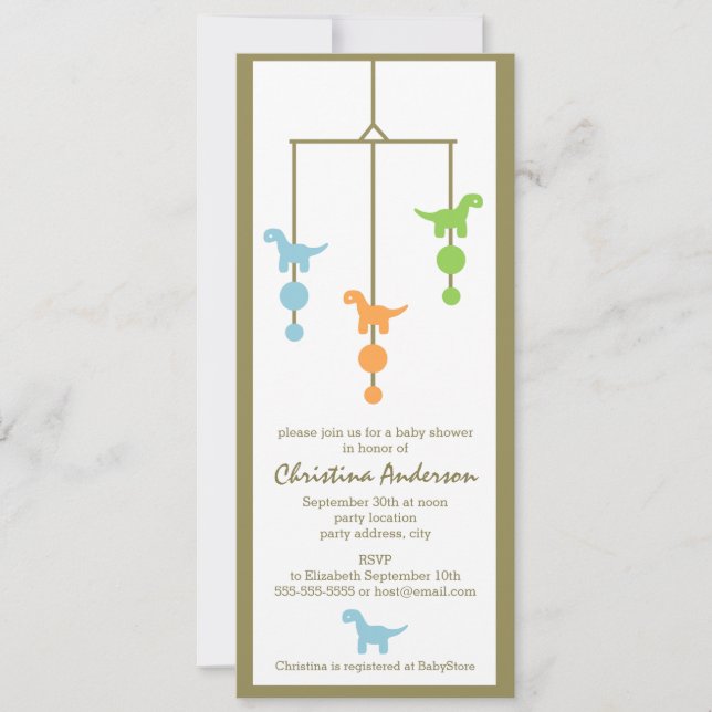 Convite móvel do chá de fraldas do menino do (Frente)