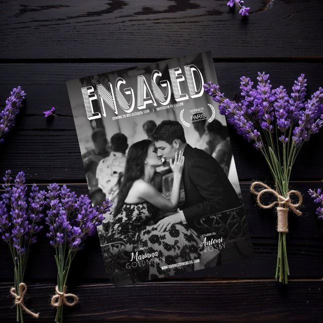 Convite Movie Poster Save The Date Photo Announcement (Criador carregado)