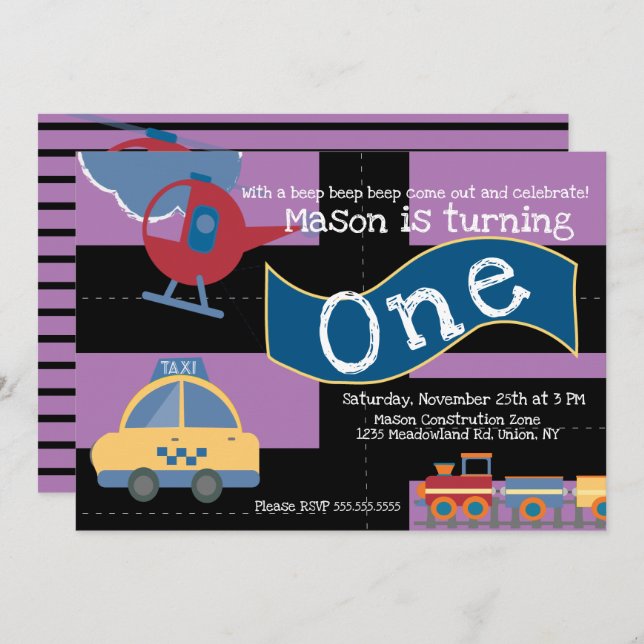 Convite Movimento Cortado Por Garota primeiro aniversario  (Frente/Verso)