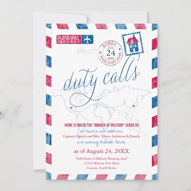 Convite Movimento Militar do Texas para a Coreia (Frente)