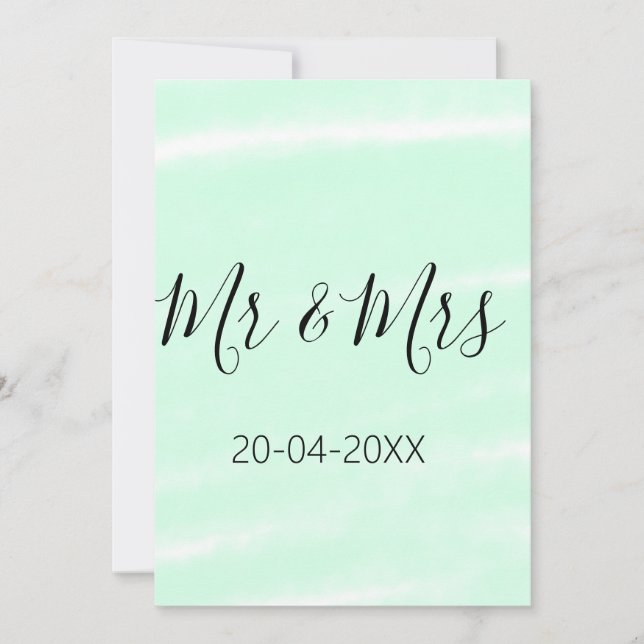 Convite Mr & Mrs add family name date year wedding favor g (Frente)