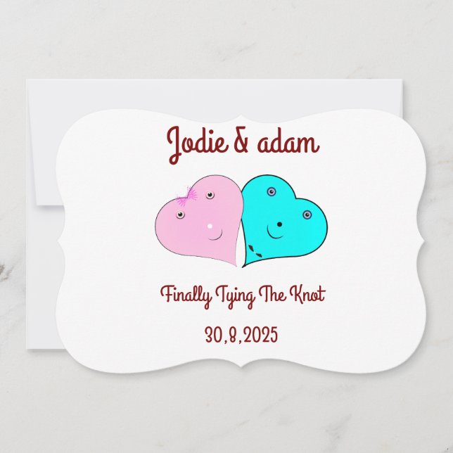 Convite mr & mrs coração (Frente)