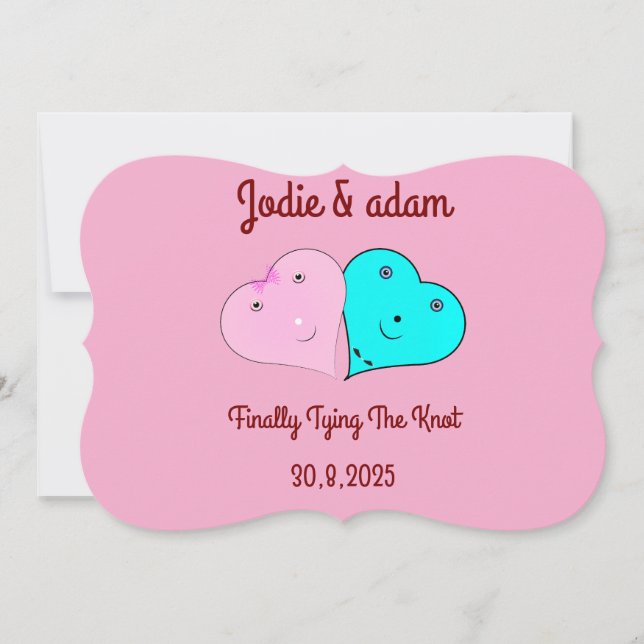 Convite mr & mrs coração (Frente)