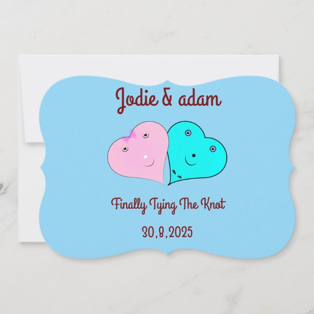 Convite mr & mrs coração (Frente)