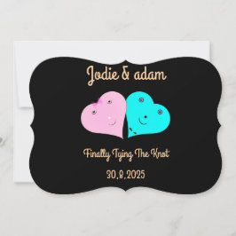 Convite mr & mrs coração