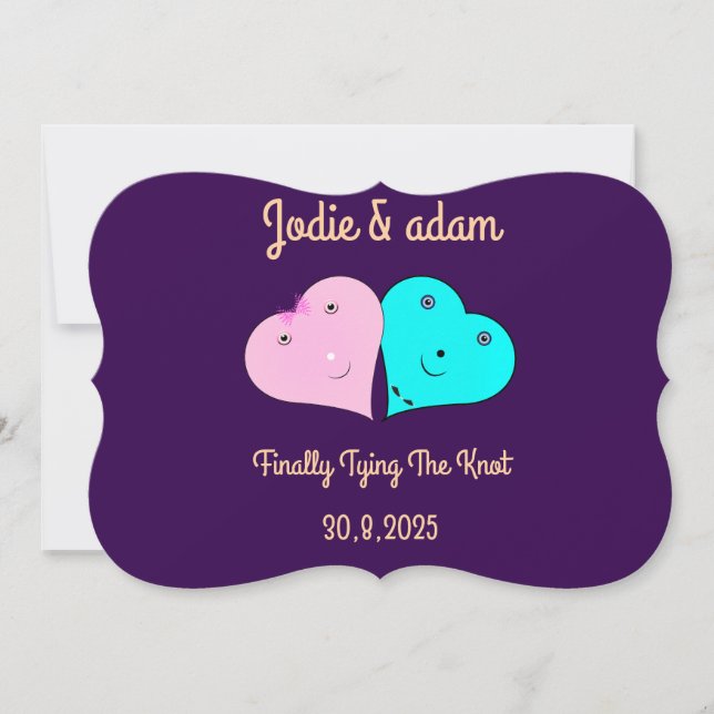 Convite mr & mrs coração (Frente)