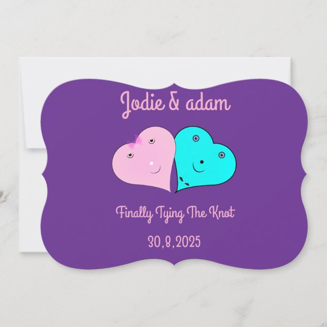 Convite mr & mrs coração (Frente)