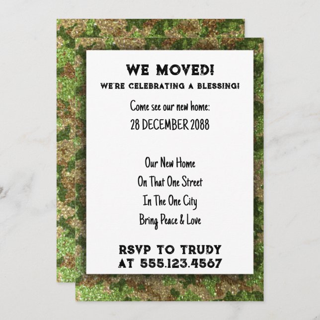 Convite Mudamos de casa para abençoar o aquecimento da Cas (Frente/Verso)