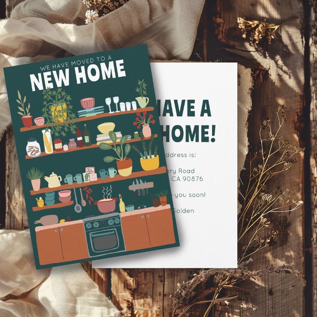 Convite Mudamos O Endereço Para Mudar A Arte Da Cozinha (We Have Moved Address Change Cute Kitchen Art Illustration Invitation
)