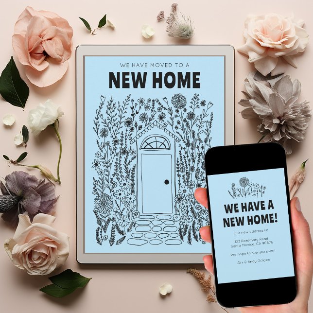 Convite Mudamos O Endereço Para Trocar A Porta Do Jardim E (We Moved Address Change Garden Door Digital eCard Download
Moving Announcement New home Address)