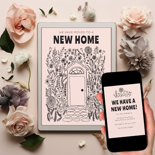 Convite Mudamos O Endereço Para Trocar A Porta Do Jardim E (We Moved Address Change Garden Door Digital Card
New Home Address Moving Announcement Download)