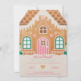 Convite Mudamos o pão-de-gengala rosa para o aquecimento d