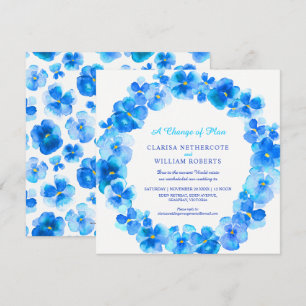 Convite Mudança azul de plano de casamento reprogramada