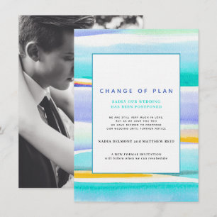 Convite Mudança de casamento da maré Abstrato tropical a