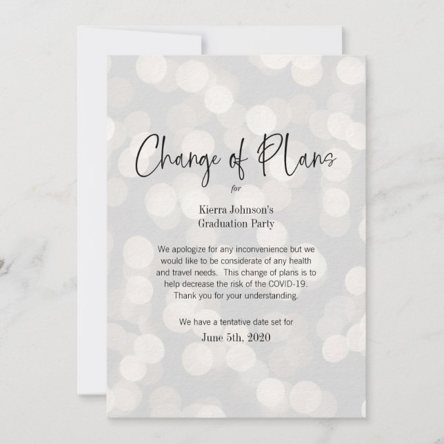 Convite Mudança de Data Evento Comercial ou Pessoal COVID  (Frente)