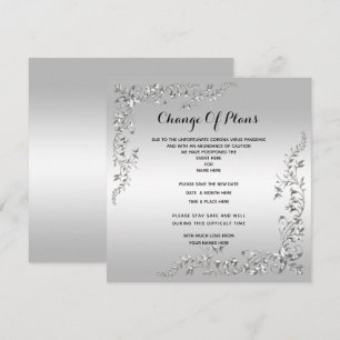 Convite Mudança De Plano De Decoração De Prata Elegante