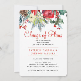 Convite Mudança de planos de casamento floral de inverno d