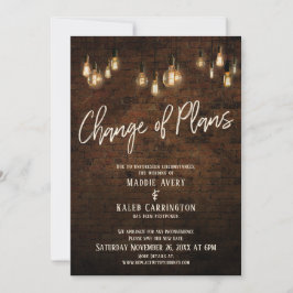 Convite Mudança de planos Edison adia casamento iluminado