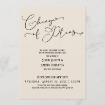 Mudança de Planos, Elegante Creme Nova Data de Cas