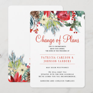 Convite Mudança de planos para casamento floral de inverno