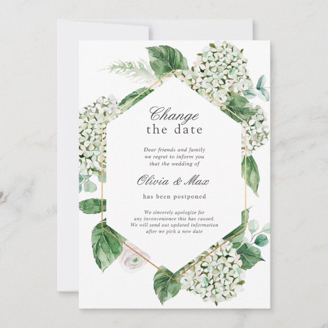 Convite Mudança de Vegetação Casamento Adiado (Frente)
