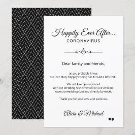 Convite Mudança nos planos de casamento devido ao coronaví