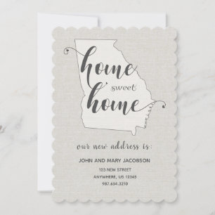 Convite Mudando para Georgia New Address Home Sweet Home