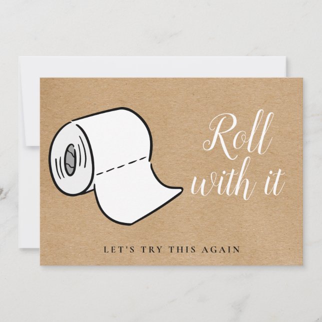 Convite Mudar a Data Adiada Evento Cancelado Rústico (Frente)