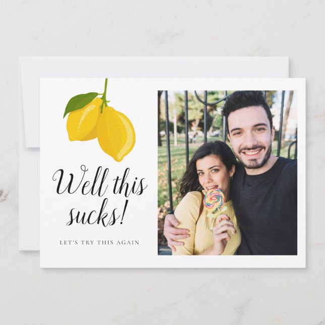 Convite Mudar a Data Casamento Salvar a Data Foto (Frente)