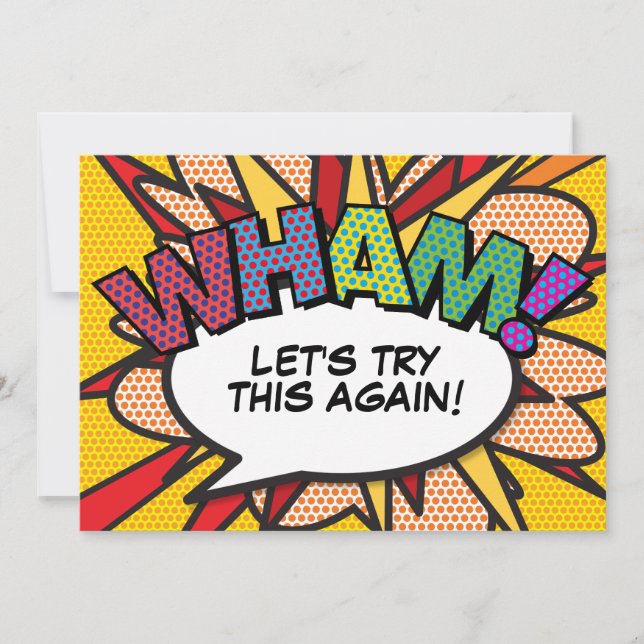 Convite Mudar a Data Novo Plano Divertido Cômico Moderno (Frente)