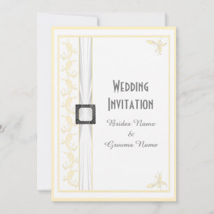 Convite Mudar para qualquer casamento tradicional branco
