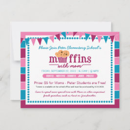 Convite Muffin com mamãe Convidando para Escola/Organizaçã