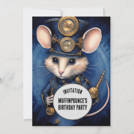 Convite Muffinpounce Steampunk Animal Nome personalizado