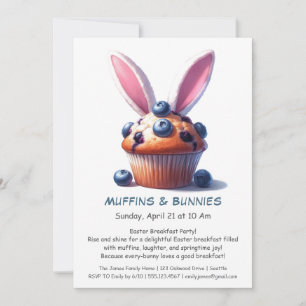 Convite Muffins & Manhãs – Festa de Café da Manhã de Pásco